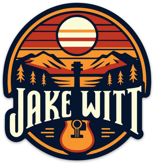 jake witt sunset sticker logo music merch merchadise support local musicians